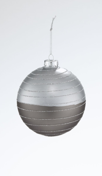 Weihnachtskugel GRAU/SILBER