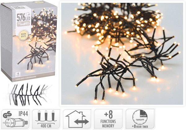 Lichterkette BLACK CLUSTER LED