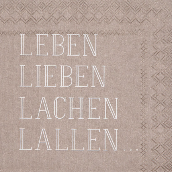 Servietten LEBEN, LIEBEN, LACH