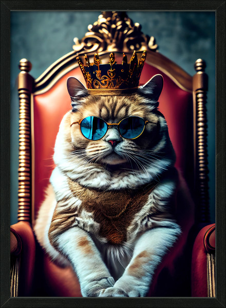 Gerahmtes Bild THE CAT IS KING