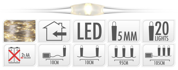 Lichterkette DRAHT 20 LED