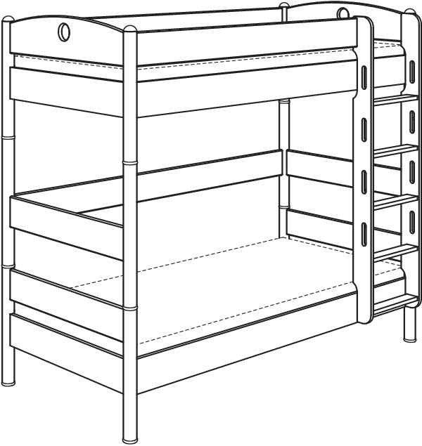 Рисунок двухэтажной кровати