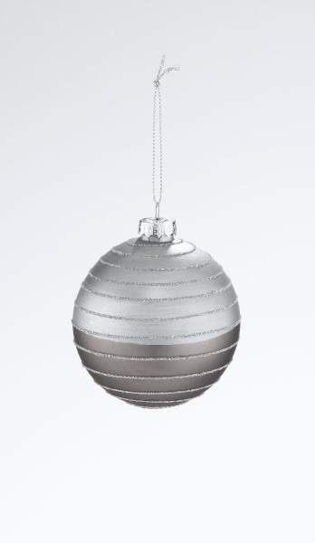 Weihnachtskugel GRAU/SILBER