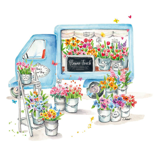 Servietten FLOWER TRUCK