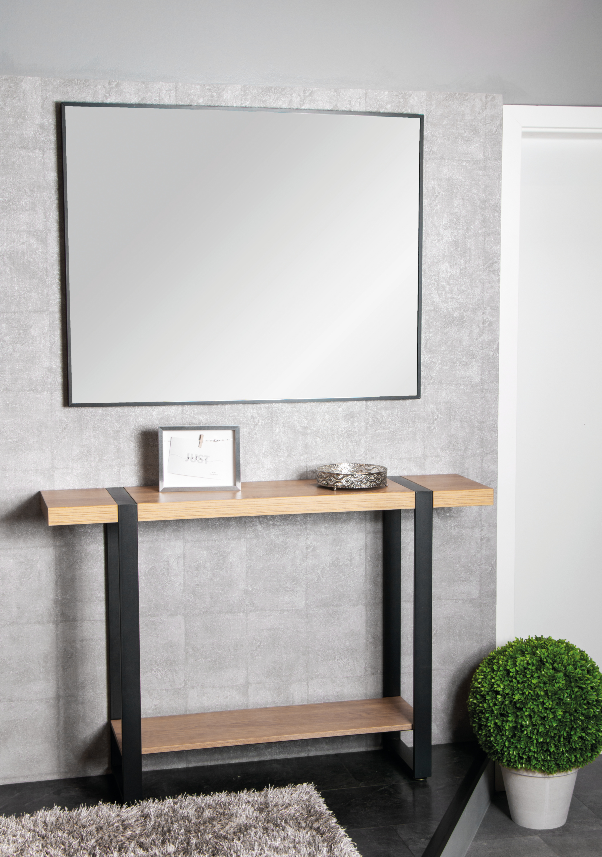 HAKU Möbel Konsole, MDF, schwarz-eiche, B 70 x T 28 x H 75 cm : :  Küche, Haushalt & Wohnen